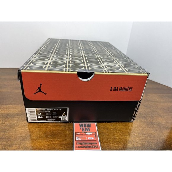 10W/8.5M Jordan 12 SP x A Ma Maniere “Black" DV6989-001 Black Maroon Basketball - Picture 10 of 10